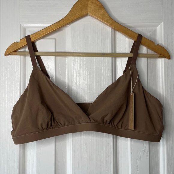 SKIMS Copper Fits Everybody Triangle  Brown Bralette - Picture 2 of 5